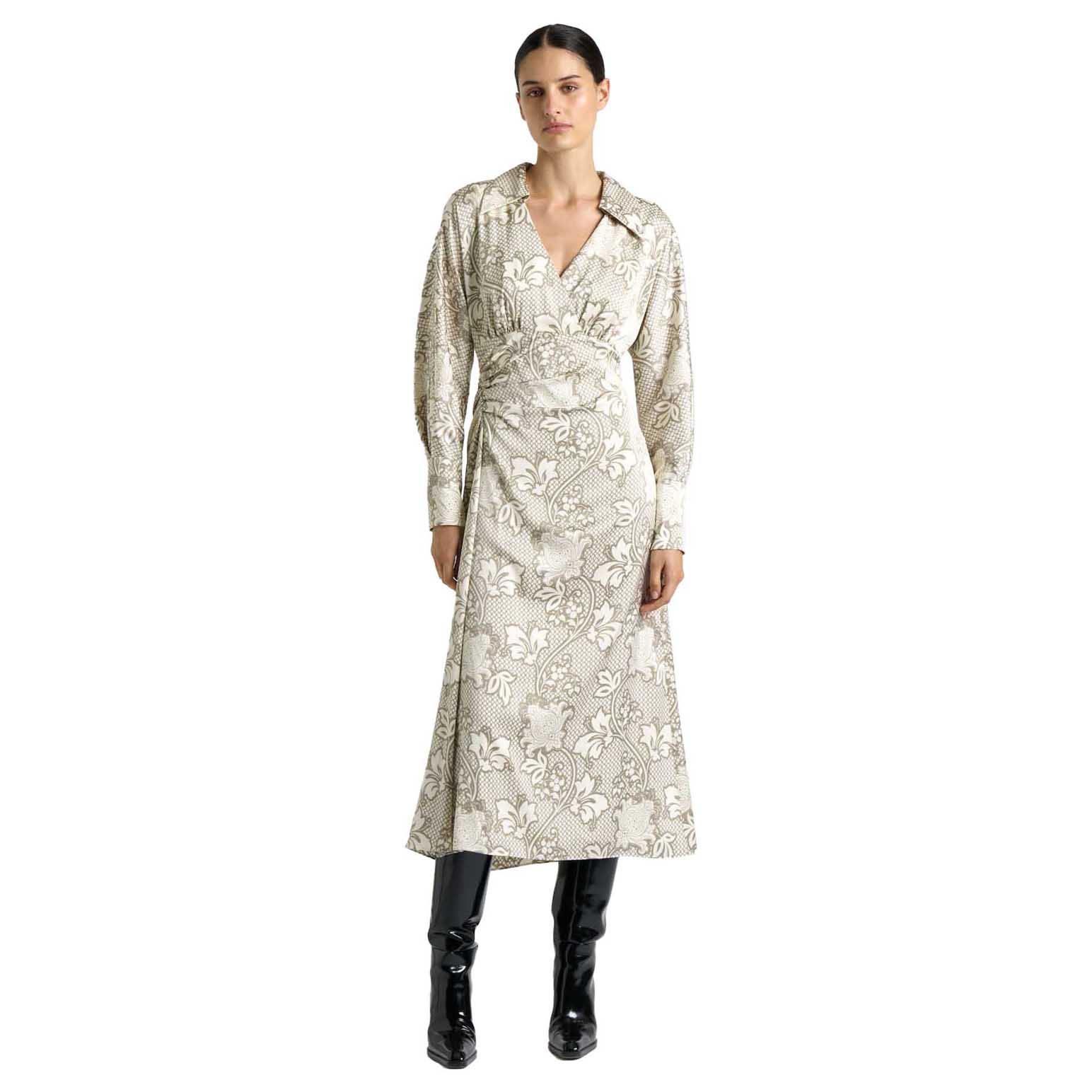 Cue Lattice Chintz Floral Midi Dress